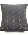 Nira Ochre Hand Spun Organic Cotton Handloom Pillow, textured handwoven pillow with classic pattern and undyed yarn.