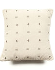 Nira Ochre Hand Spun Organic Cotton Handloom Pillow with classic pattern and undyed yarn accents.