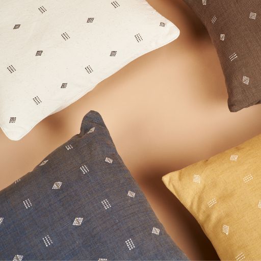 Nira White Hand Spun Organic Cotton Handloom  Pillow