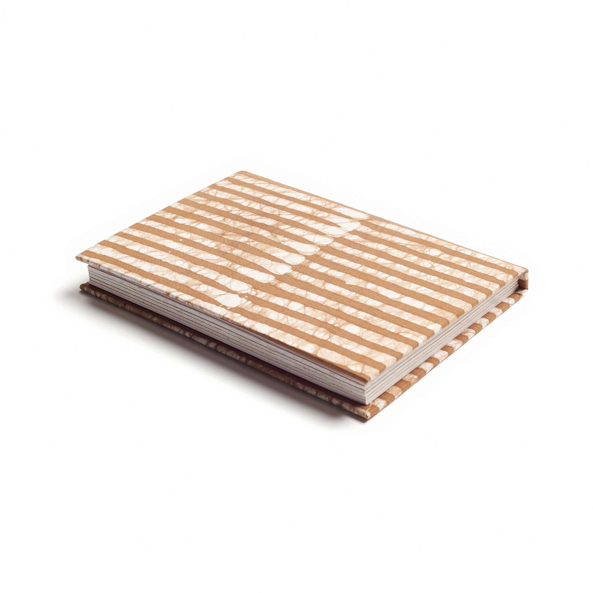 Oak Brown Zero Waste Handmade Artisanal Journal with striped cover design