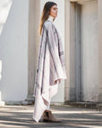 Pewter Gray Stripes Hand Spun Organic Cotton Handloom Throw