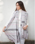 Pewter Gray Stripes Hand Spun Organic Cotton Handloom Throw
