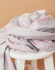 Pewter Gray Stripes Hand Spun Organic Cotton Handloom Throw
