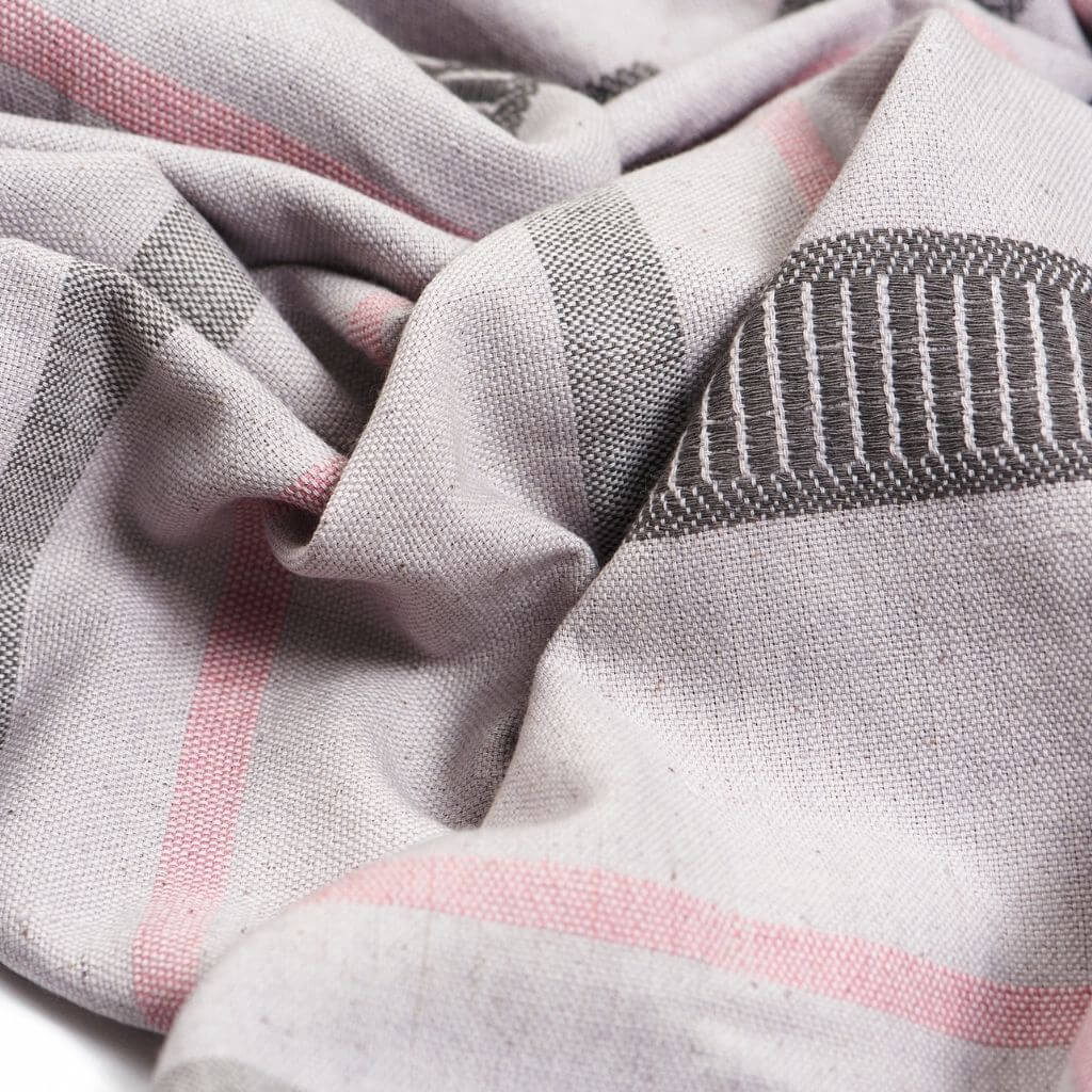 Pewter Gray Stripes Hand Spun Organic Cotton Handloom Throw