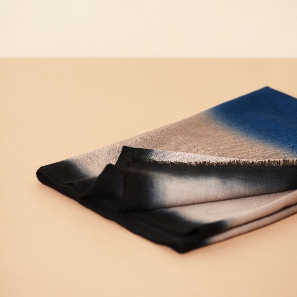 Iris Prussian Blue Cashmere Merino Handwoven Scar