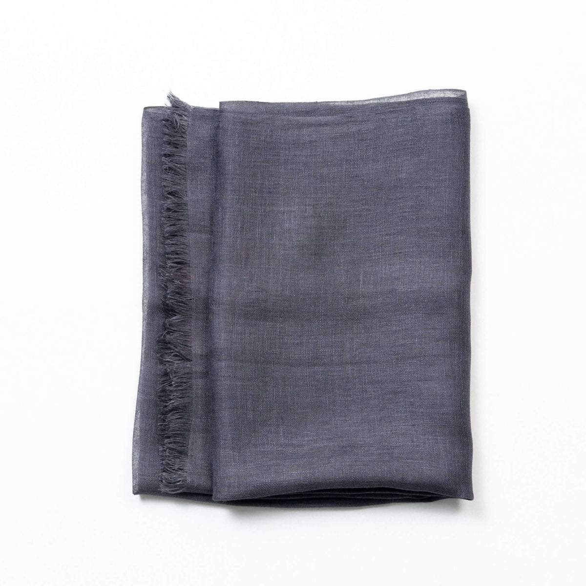 Resin Dark Brown Hand Woven Soft Linen Silk Scarf in charcoal color, showcasing its elegant hand-woven texture.