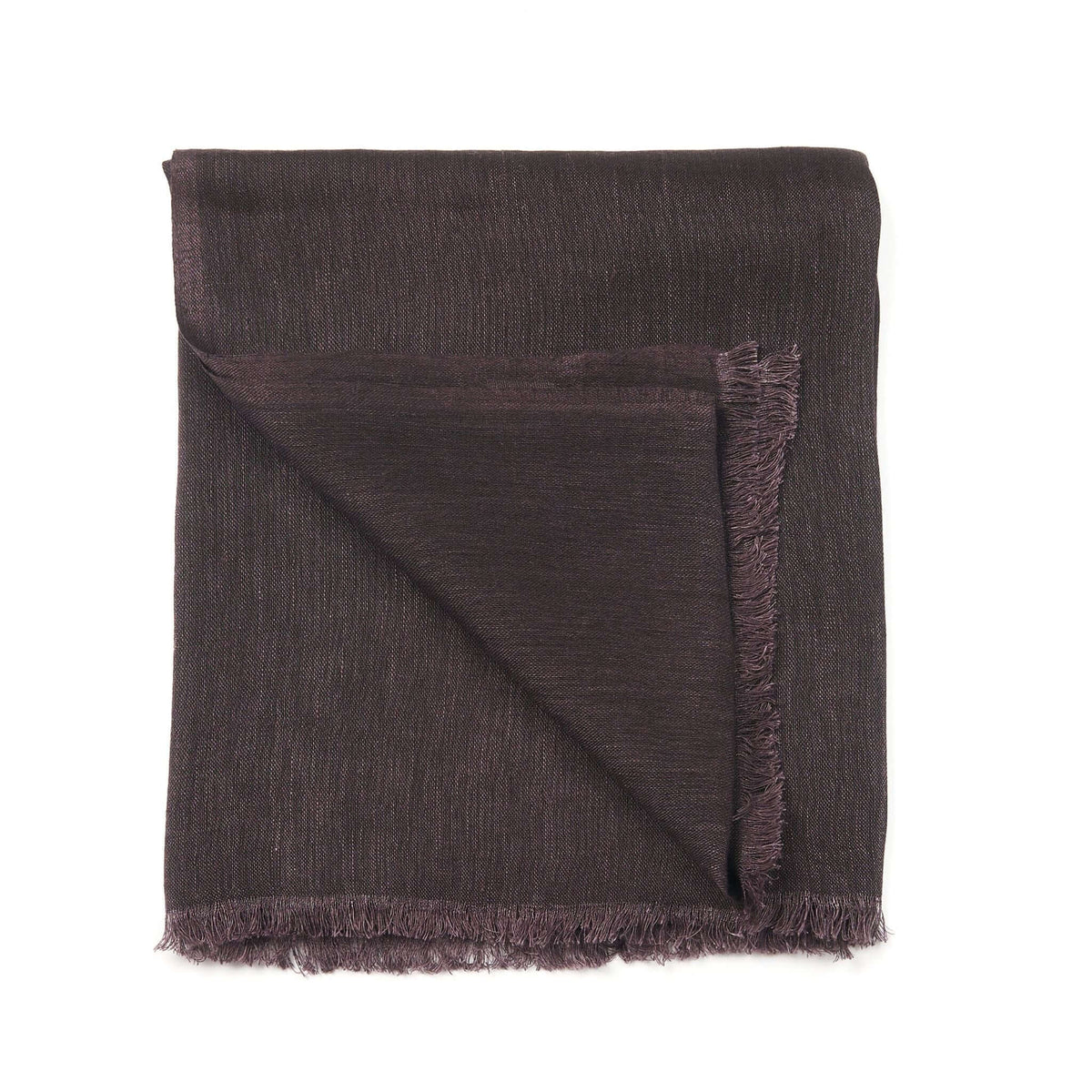 Resin Dark Brown Hand Woven Soft Linen Silk Scarf showcasing its soft texture and elegant design, perfect for all seasons.