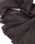 Resin Dark Brown Hand Woven Soft Linen Silk Scarf showcasing its elegant and breathable fabric.