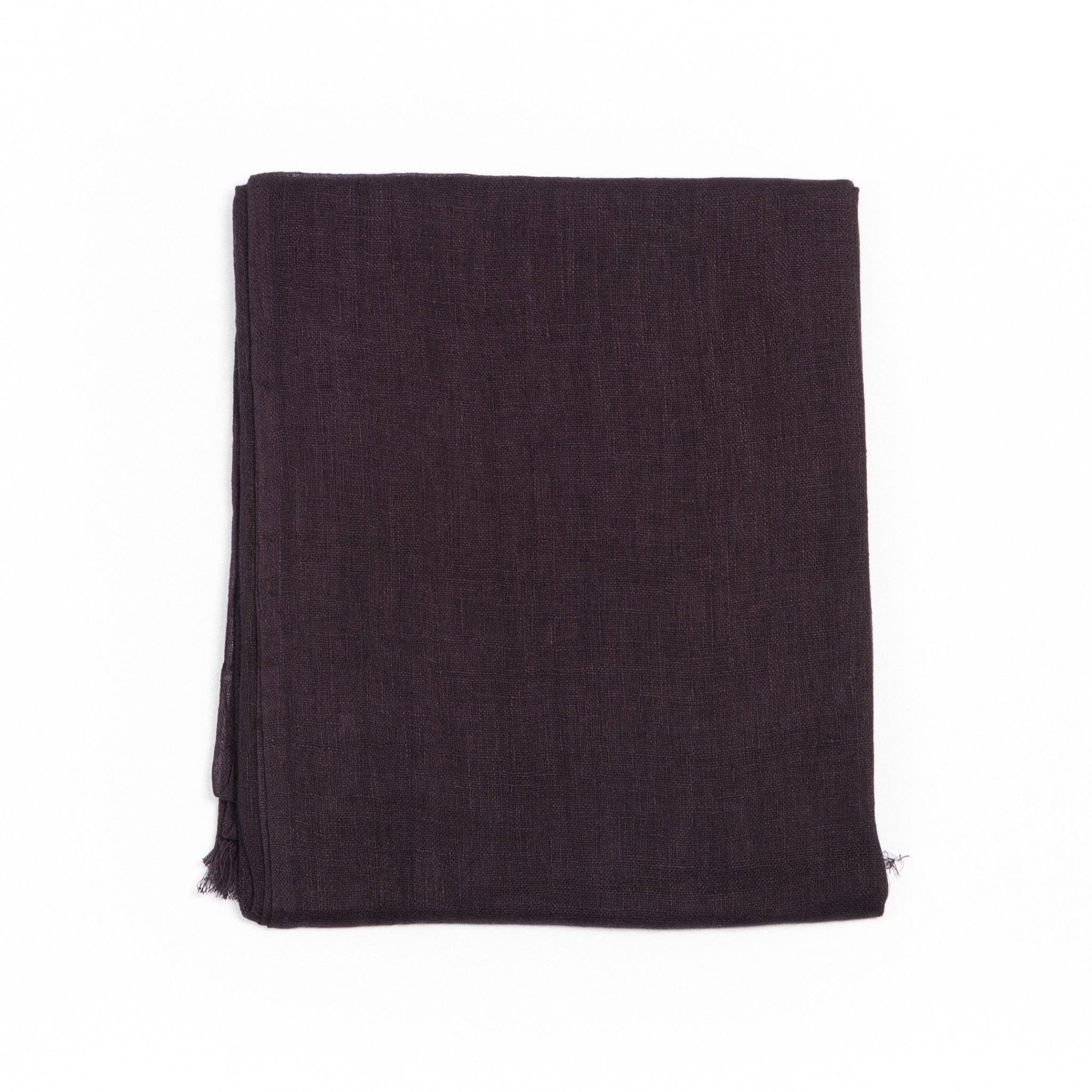 Coco Brown Hand Woven Linen Silk Blend Scarf