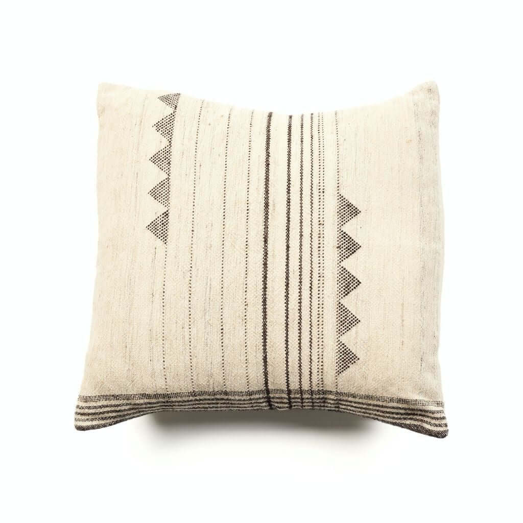 Kora Black Large Handloom Artisanal Pillow - Thumbnail 2