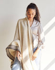 Seytu Off White Striped Gently Textured Handloom Throw