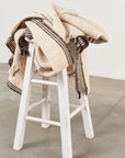 Seytu Off White Striped Gently Textured Handloom Throw