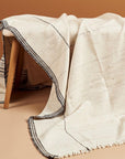Seytu Off White Striped Gently Textured Handloom Throw