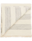 Alloy Dark Blue Stripes Pattern Soft Merino Linen Handloom Throw displayed with contemporary stripes and checks.