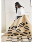 Varj Plush Hand Knotted Black And White New Zealand Merino Rug